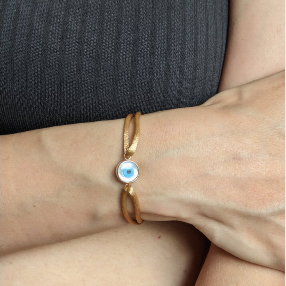18k Gold Evil Eye Bracelet